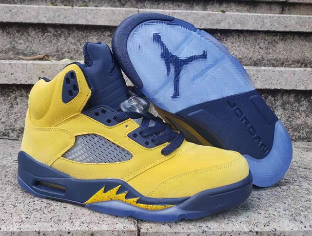 Air Jordan Retro 5 V Grade AAA Michigan [Cheap Jordans Shoes 5 44]